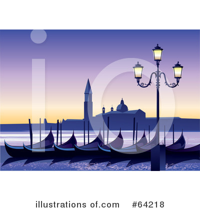 Royalty-Free (RF) Gondolas Clipart Illustration by Eugene - Stock Sample #64218