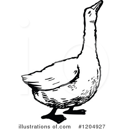 Royalty-Free (RF) Goose Clipart Illustration by Prawny Vintage - Stock Sample #1204927