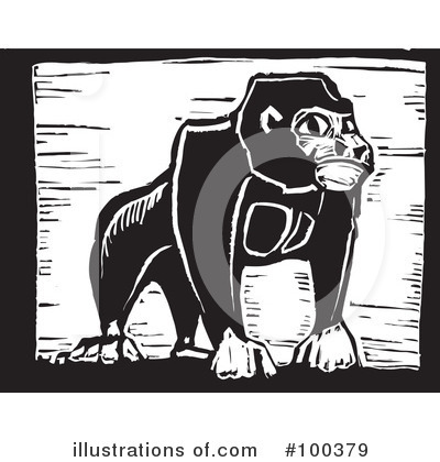 Royalty-Free (RF) Gorilla Clipart Illustration by xunantunich - Stock Sample #100379