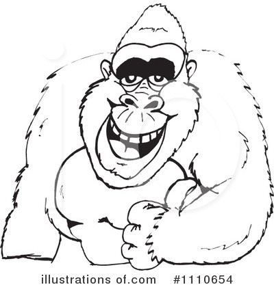 Royalty-Free (RF) Gorilla Clipart Illustration by Dennis Holmes Designs - Stock Sample #1110654