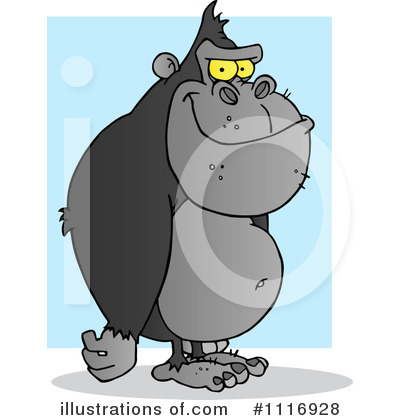 Royalty-Free (RF) Gorilla Clipart Illustration by Hit Toon - Stock Sample #1116928