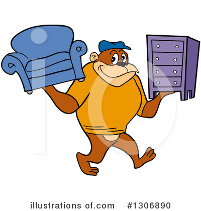 Royalty-Free (RF) Gorilla Clipart Illustration by LaffToon - Stock Sample #1306890