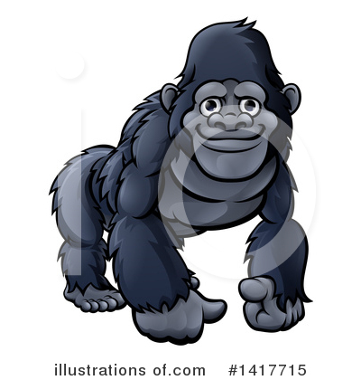 Gorillas Clipart #1417715 by AtStockIllustration