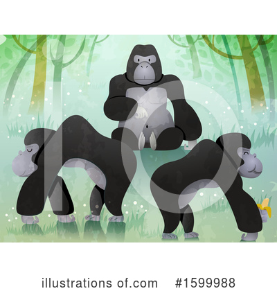 Royalty-Free (RF) Gorilla Clipart Illustration by BNP Design Studio - Stock Sample #1599988