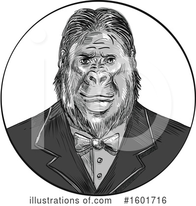 Royalty-Free (RF) Gorilla Clipart Illustration by patrimonio - Stock Sample #1601716