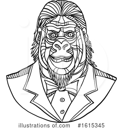 Royalty-Free (RF) Gorilla Clipart Illustration by patrimonio - Stock Sample #1615345
