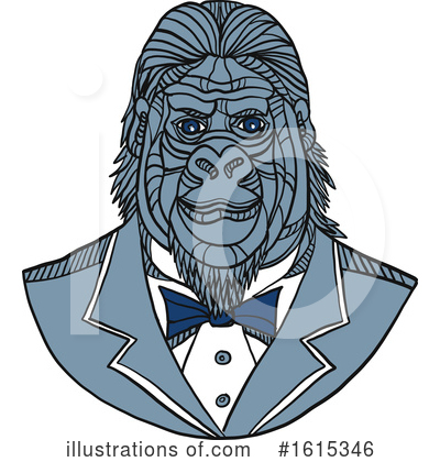 Royalty-Free (RF) Gorilla Clipart Illustration by patrimonio - Stock Sample #1615346