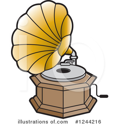 Royalty-Free (RF) Gramophone Clipart Illustration by Lal Perera - Stock Sample #1244216