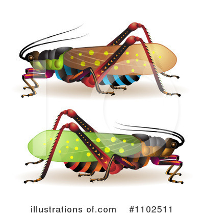 Royalty-Free (RF) Grasshopper Clipart Illustration by merlinul - Stock Sample #1102511