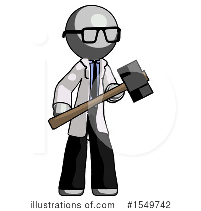 Royalty-Free (RF) Gray Design Mascot Clipart Illustration by Leo Blanchette - Stock Sample #1549742