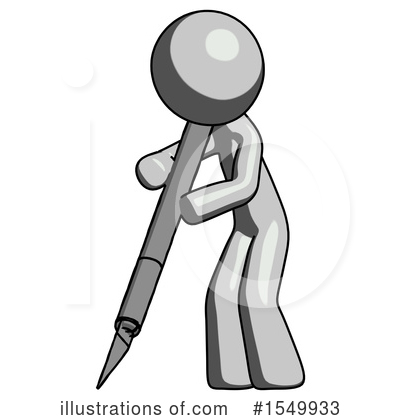Royalty-Free (RF) Gray Design Mascot Clipart Illustration by Leo Blanchette - Stock Sample #1549933