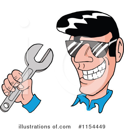 Royalty-Free (RF) Greaser Clipart Illustration by LaffToon - Stock Sample #1154449