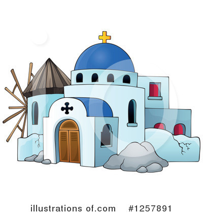 Royalty-Free (RF) Greek Church Clipart Illustration by visekart - Stock Sample #1257891