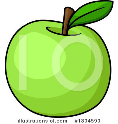 Green Apple Clipart #1304590 by Vector Tradition SM