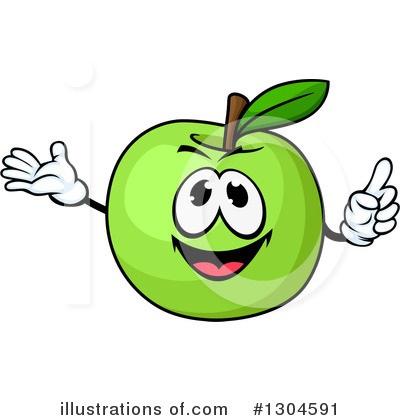 Royalty-Free (RF) Green Apple Clipart Illustration by Vector Tradition SM - Stock Sample #1304591