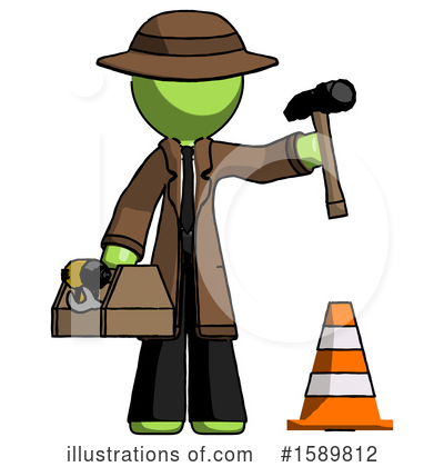 Royalty-Free (RF) Green Design Mascot Clipart Illustration by Leo Blanchette - Stock Sample #1589812