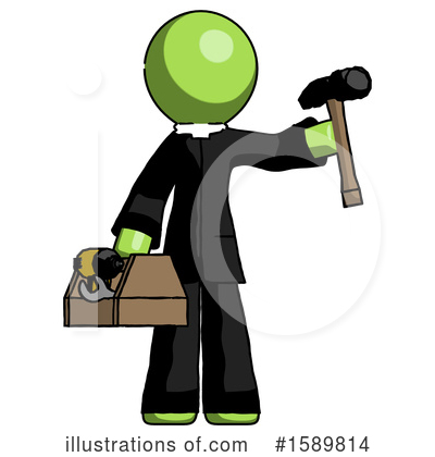 Royalty-Free (RF) Green Design Mascot Clipart Illustration by Leo Blanchette - Stock Sample #1589814