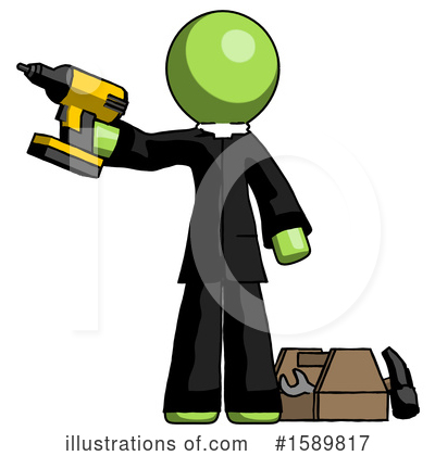 Royalty-Free (RF) Green Design Mascot Clipart Illustration by Leo Blanchette - Stock Sample #1589817