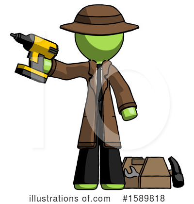 Royalty-Free (RF) Green Design Mascot Clipart Illustration by Leo Blanchette - Stock Sample #1589818