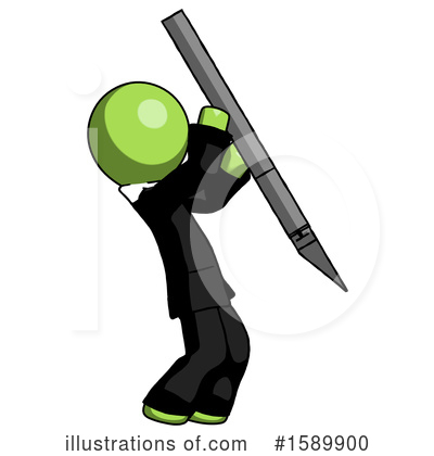 Royalty-Free (RF) Green Design Mascot Clipart Illustration by Leo Blanchette - Stock Sample #1589900