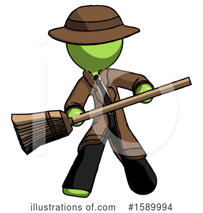 Royalty-Free (RF) Green Design Mascot Clipart Illustration by Leo Blanchette - Stock Sample #1589994