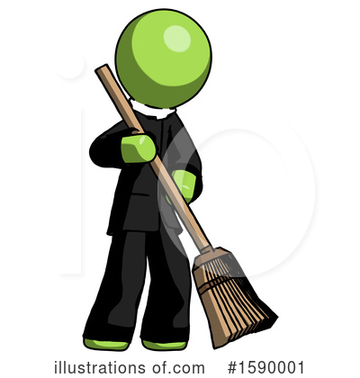 Royalty-Free (RF) Green Design Mascot Clipart Illustration by Leo Blanchette - Stock Sample #1590001
