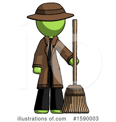 Royalty-Free (RF) Green Design Mascot Clipart Illustration by Leo Blanchette - Stock Sample #1590003
