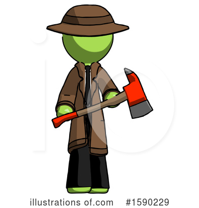 Royalty-Free (RF) Green Design Mascot Clipart Illustration by Leo Blanchette - Stock Sample #1590229