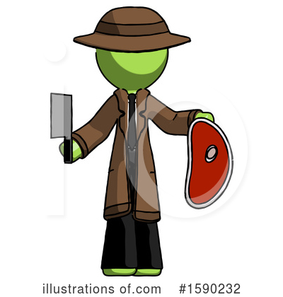 Royalty-Free (RF) Green Design Mascot Clipart Illustration by Leo Blanchette - Stock Sample #1590232