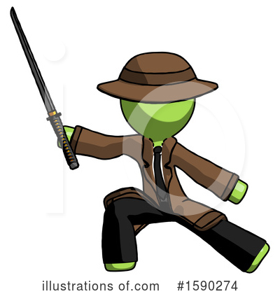 Royalty-Free (RF) Green Design Mascot Clipart Illustration by Leo Blanchette - Stock Sample #1590274