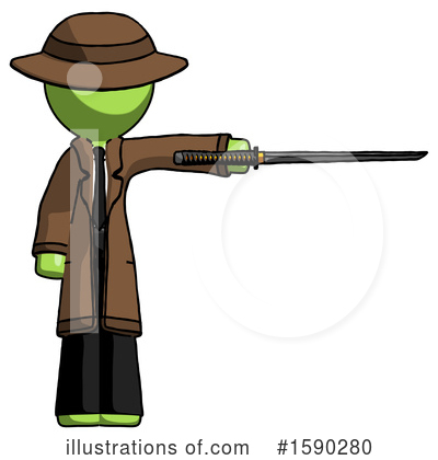 Royalty-Free (RF) Green Design Mascot Clipart Illustration by Leo Blanchette - Stock Sample #1590280