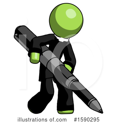 Royalty-Free (RF) Green Design Mascot Clipart Illustration by Leo Blanchette - Stock Sample #1590295