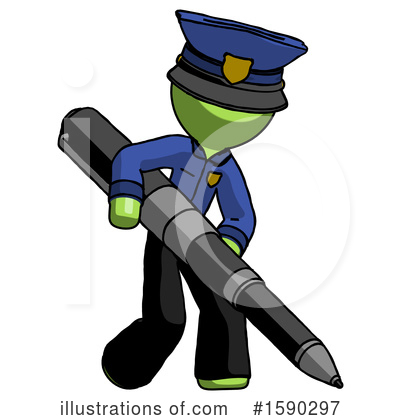 Royalty-Free (RF) Green Design Mascot Clipart Illustration by Leo Blanchette - Stock Sample #1590297