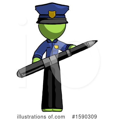 Royalty-Free (RF) Green Design Mascot Clipart Illustration by Leo Blanchette - Stock Sample #1590309
