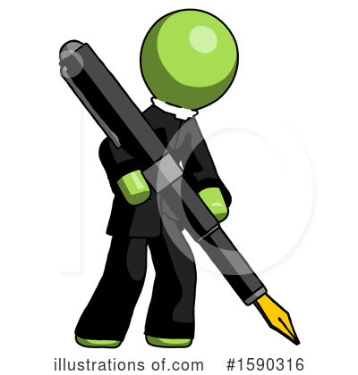 Royalty-Free (RF) Green Design Mascot Clipart Illustration by Leo Blanchette - Stock Sample #1590316