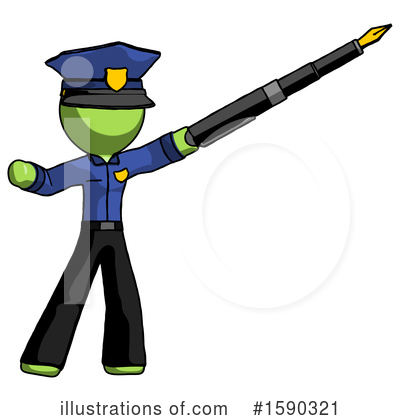 Royalty-Free (RF) Green Design Mascot Clipart Illustration by Leo Blanchette - Stock Sample #1590321