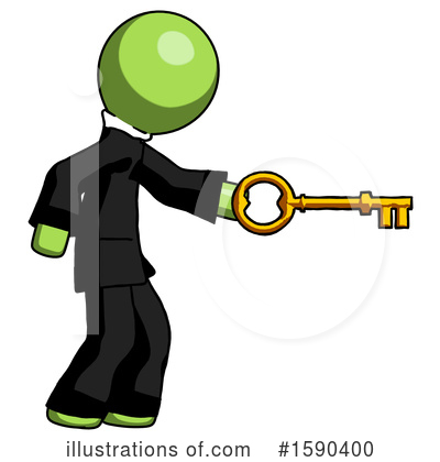 Royalty-Free (RF) Green Design Mascot Clipart Illustration by Leo Blanchette - Stock Sample #1590400