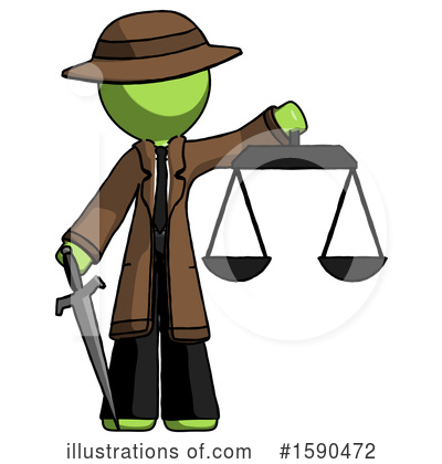 Royalty-Free (RF) Green Design Mascot Clipart Illustration by Leo Blanchette - Stock Sample #1590472