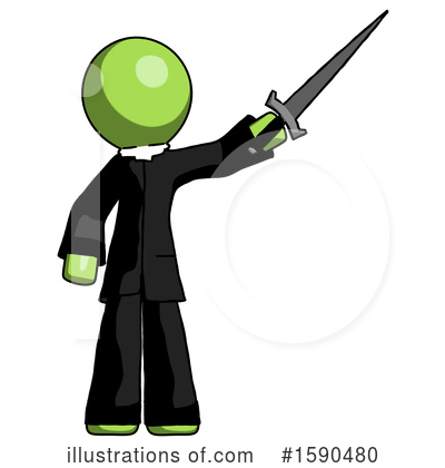 Royalty-Free (RF) Green Design Mascot Clipart Illustration by Leo Blanchette - Stock Sample #1590480