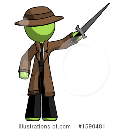 Royalty-Free (RF) Green Design Mascot Clipart Illustration by Leo Blanchette - Stock Sample #1590481