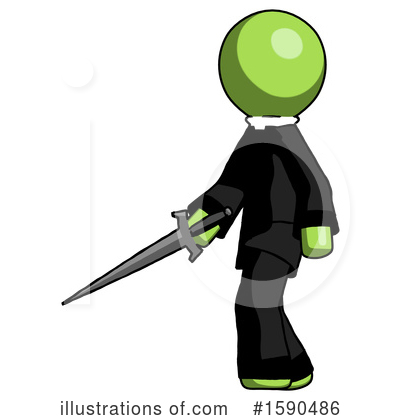 Royalty-Free (RF) Green Design Mascot Clipart Illustration by Leo Blanchette - Stock Sample #1590486