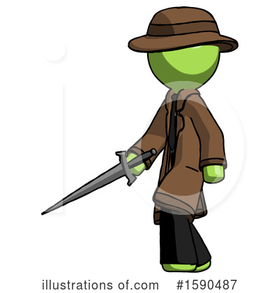 Royalty-Free (RF) Green Design Mascot Clipart Illustration by Leo Blanchette - Stock Sample #1590487