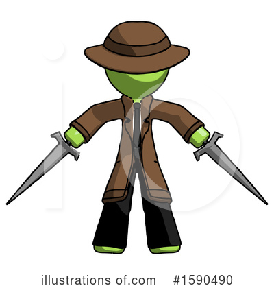 Royalty-Free (RF) Green Design Mascot Clipart Illustration by Leo Blanchette - Stock Sample #1590490