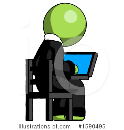 Royalty-Free (RF) Green Design Mascot Clipart Illustration by Leo Blanchette - Stock Sample #1590495