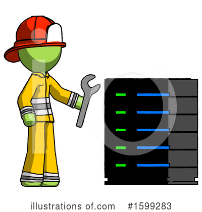 Royalty-Free (RF) Green Design Mascot Clipart Illustration by Leo Blanchette - Stock Sample #1599283
