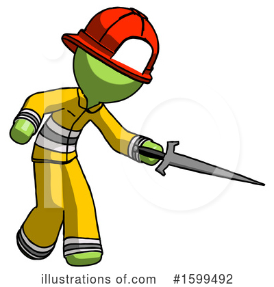 Royalty-Free (RF) Green Design Mascot Clipart Illustration by Leo Blanchette - Stock Sample #1599492