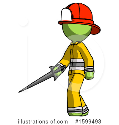 Royalty-Free (RF) Green Design Mascot Clipart Illustration by Leo Blanchette - Stock Sample #1599493