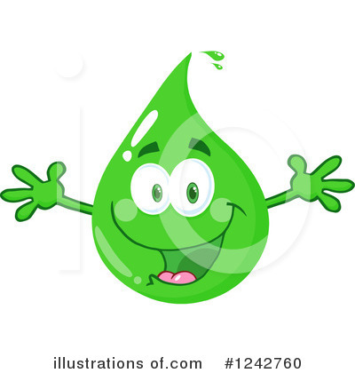 Royalty-Free (RF) Green Droplet Clipart Illustration by Hit Toon - Stock Sample #1242760