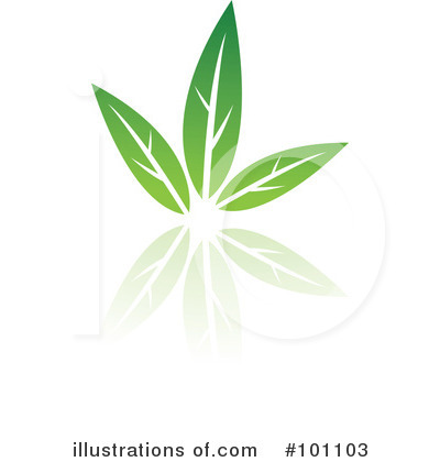 Royalty-Free (RF) Green Leaf Clipart Illustration by cidepix - Stock Sample #101103