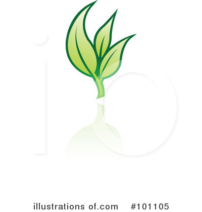 Royalty-Free (RF) Green Leaf Clipart Illustration by cidepix - Stock Sample #101105